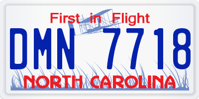 NC license plate DMN7718