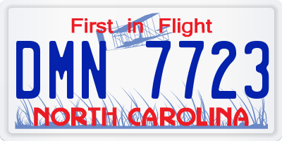 NC license plate DMN7723