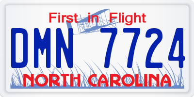 NC license plate DMN7724