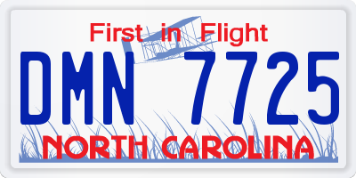NC license plate DMN7725