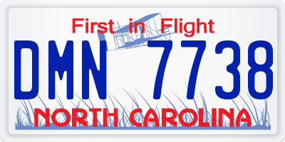 NC license plate DMN7738