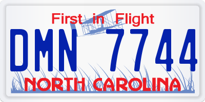 NC license plate DMN7744