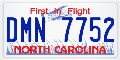 NC license plate DMN7752