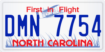 NC license plate DMN7754
