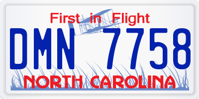 NC license plate DMN7758