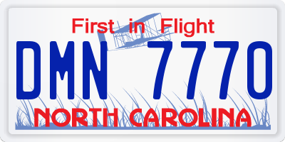 NC license plate DMN7770