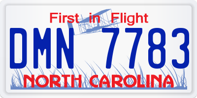 NC license plate DMN7783