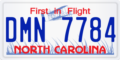 NC license plate DMN7784