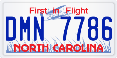 NC license plate DMN7786