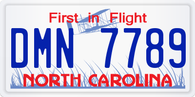 NC license plate DMN7789