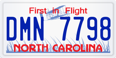 NC license plate DMN7798