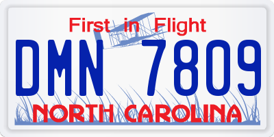 NC license plate DMN7809
