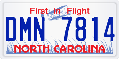 NC license plate DMN7814