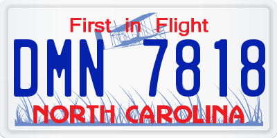 NC license plate DMN7818