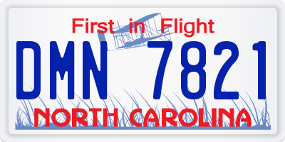 NC license plate DMN7821