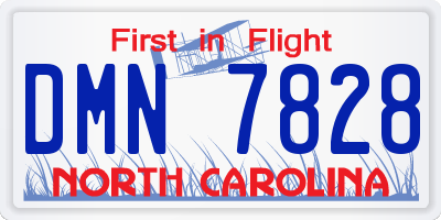 NC license plate DMN7828