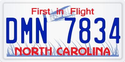 NC license plate DMN7834