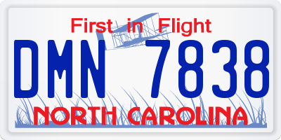 NC license plate DMN7838