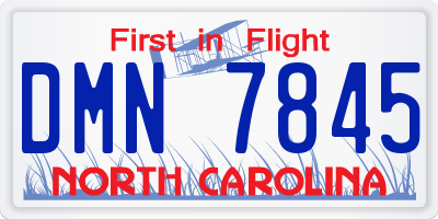 NC license plate DMN7845
