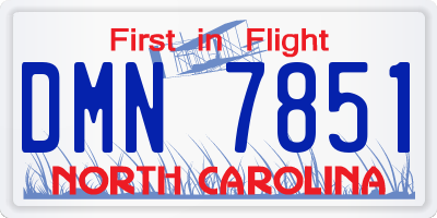 NC license plate DMN7851