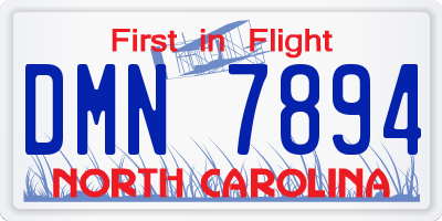 NC license plate DMN7894