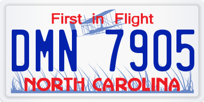 NC license plate DMN7905