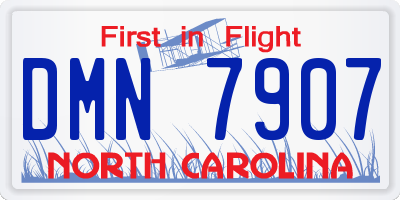 NC license plate DMN7907