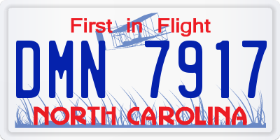 NC license plate DMN7917