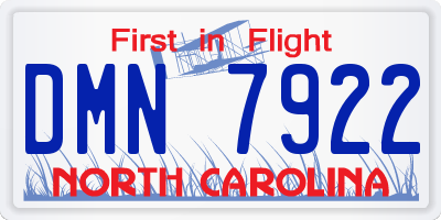 NC license plate DMN7922
