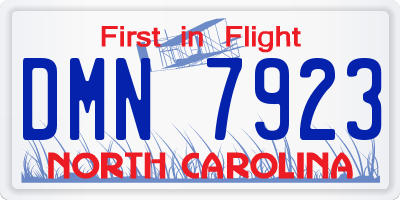 NC license plate DMN7923