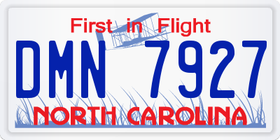 NC license plate DMN7927