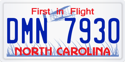 NC license plate DMN7930