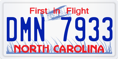 NC license plate DMN7933