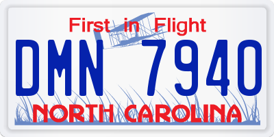 NC license plate DMN7940