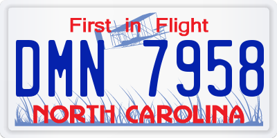 NC license plate DMN7958