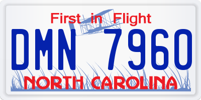 NC license plate DMN7960