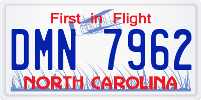 NC license plate DMN7962