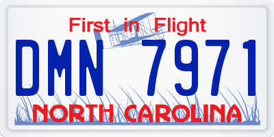NC license plate DMN7971