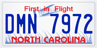 NC license plate DMN7972