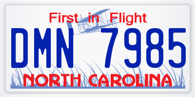 NC license plate DMN7985