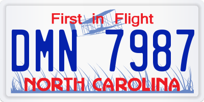 NC license plate DMN7987