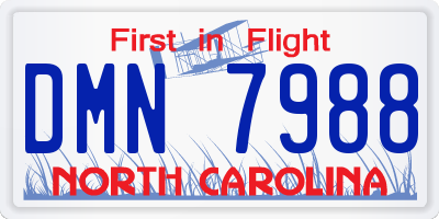 NC license plate DMN7988