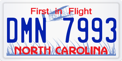 NC license plate DMN7993