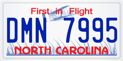 NC license plate DMN7995