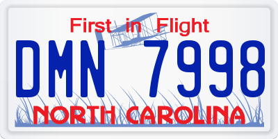 NC license plate DMN7998