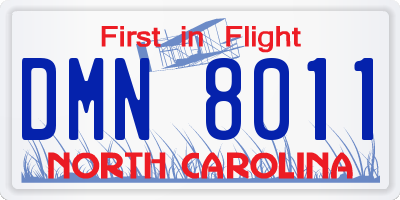 NC license plate DMN8011