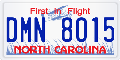 NC license plate DMN8015