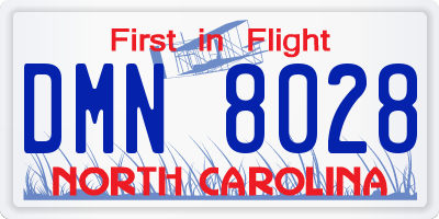 NC license plate DMN8028