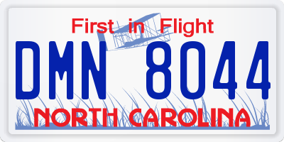 NC license plate DMN8044