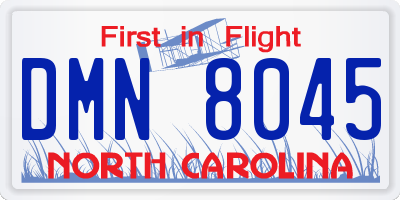 NC license plate DMN8045